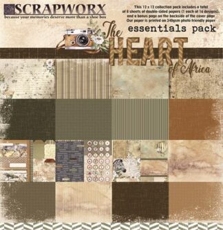 1. Scrapworx Collection - The heart of Africa - Pattern Paper - 2. Essential Pack 12 x 12 - Front Cover