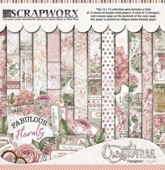 Scrapworx Collection - Fabulous Florals - 1. Full Pack 12 x12 - 1. Side A - Front Cover